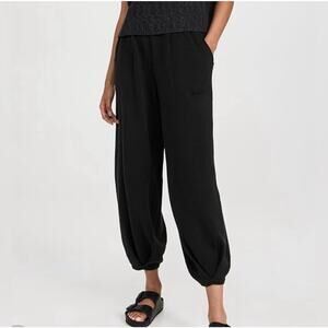 Free People Beach Freya Knit Sweater Pants Black Linen Blend High Waist